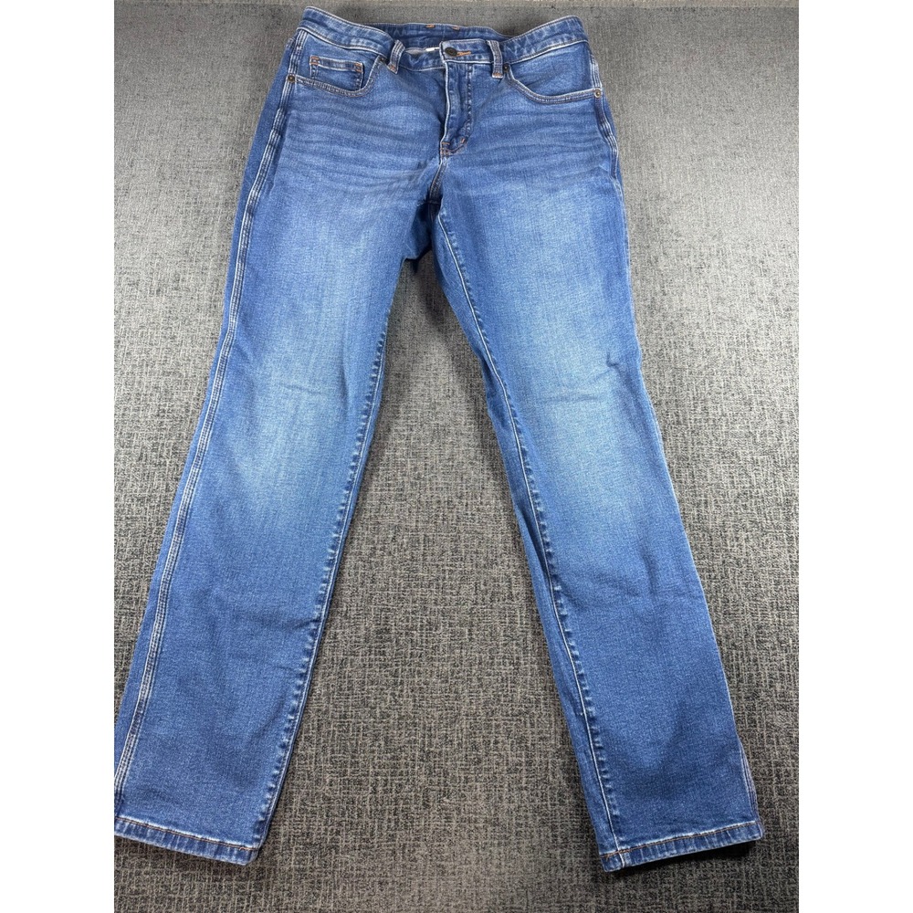 Duluth Trading Co Womens 10 Regular Daily Denim Straight Leg Jeans Medium Wash